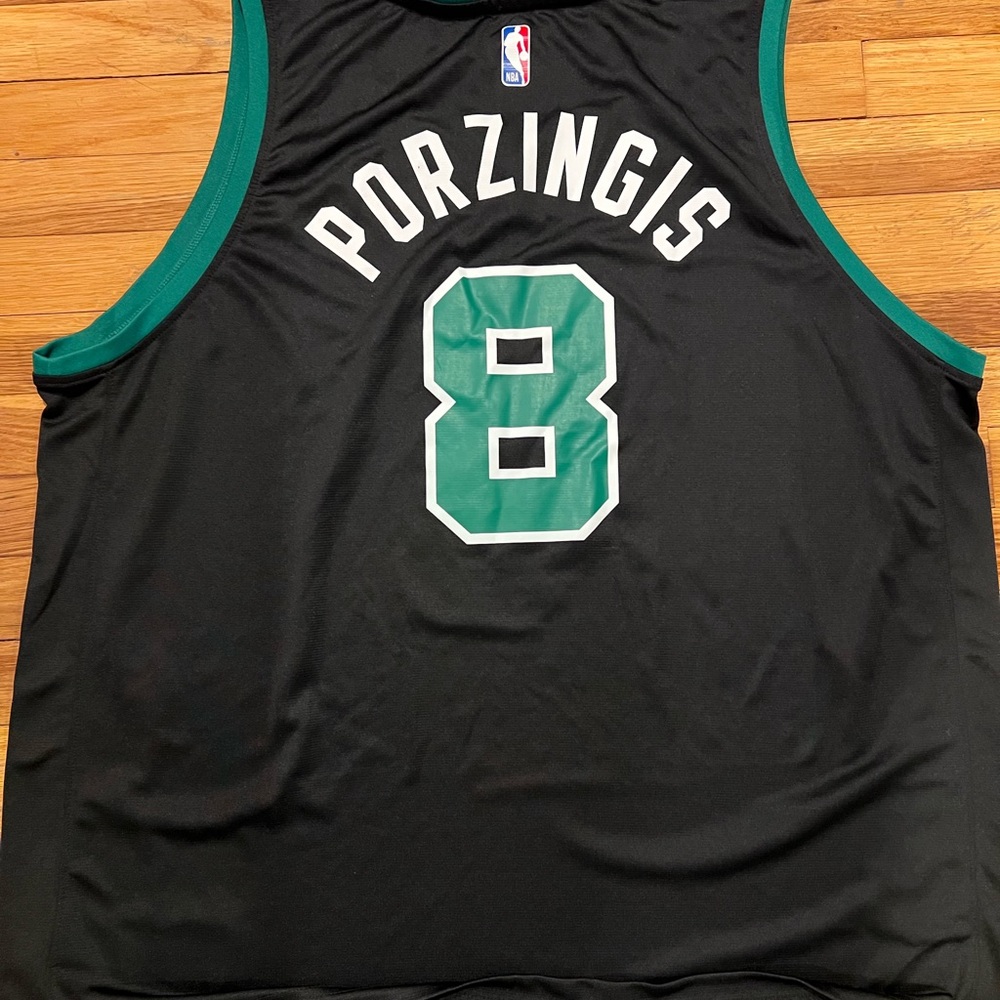 Kristaps Porzingis Celtics XXL Fanatics Black and Green Basketball Jersey